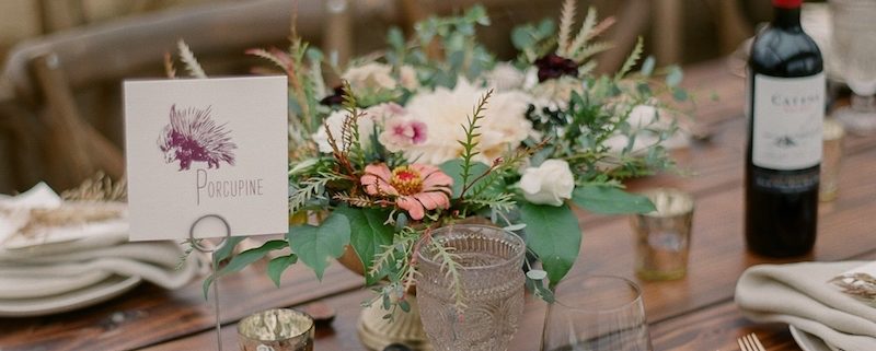 Farm Tables & X Back Chairs With Rose Gold Flatware