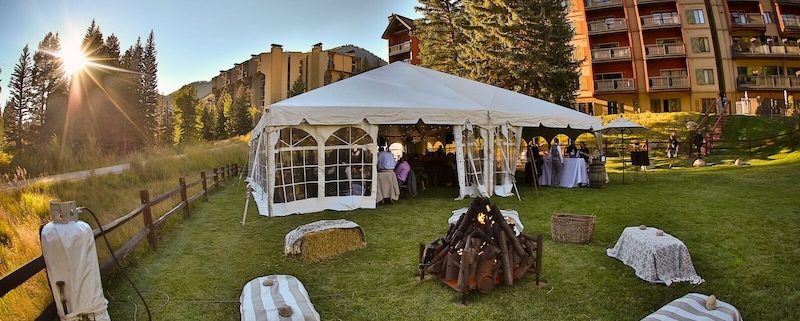 party rentals-NaviTrac Tent With Window Walls & Fire Pit