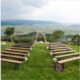 Rustic Wooden Ceremony Benches With Shepard's Hooks