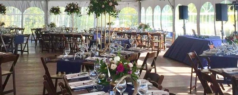 Grapevine Lanterns & Festival Lighting With Farm Tables & Mahogany Padded Chairs