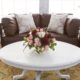 Pecan Axis Lounge Furniture With Antique White Clawfoot Tables