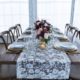 Rustic Chic Farm Table & X Back Chairs With Gold Flatware & Lace Runner