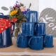 Rustic Western Blue Coffee Pourer & Western Blue Mugs