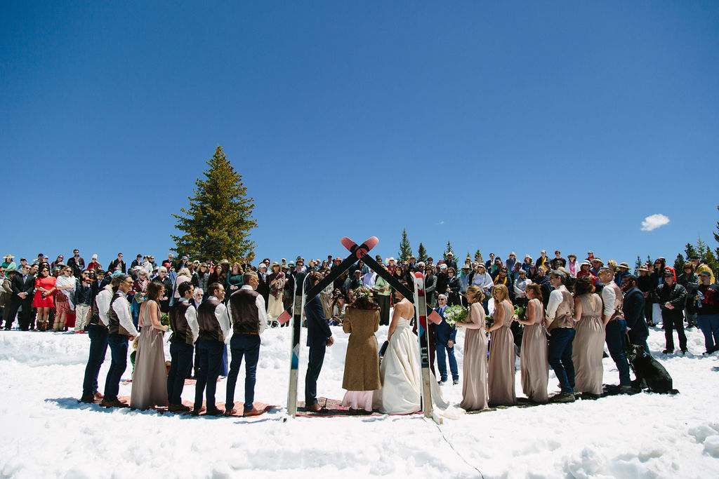 Aspen colorado wedding with ski arch